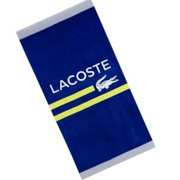 LACOSTE Sprint Cotton Logo-Print Beach Towel - Picture 1 of 3